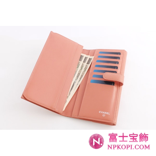 シャネル キャビアスキン 長財布 ローズピンク A48649 【2011年春夏新作】